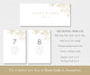 modern minimalist wedding seating header & cards editable templates