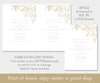Modern Minimalist Wedding Invitation, paper saving option for 5 x 7" wedding invitation template