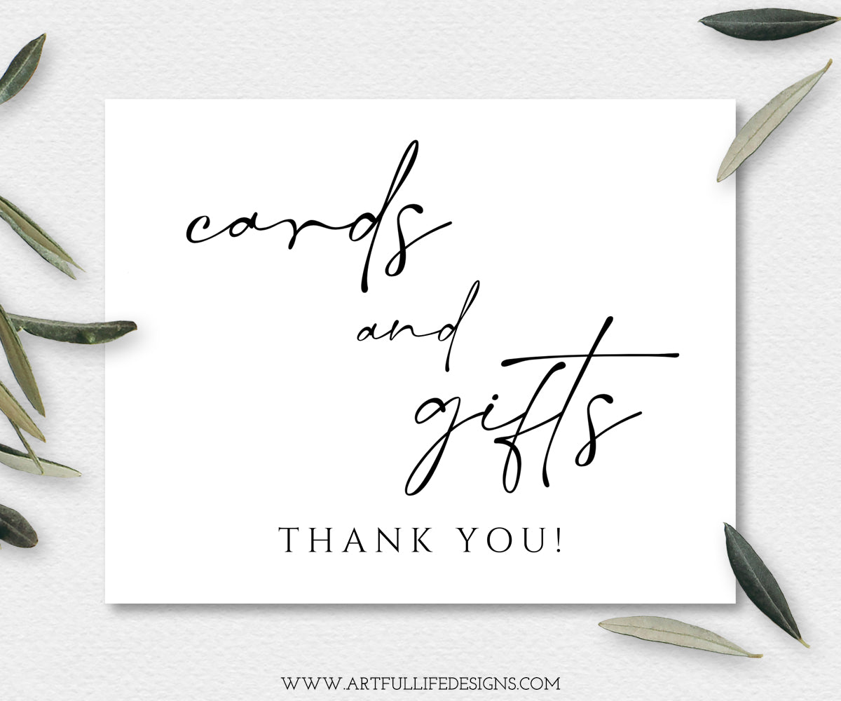 Cards and Gifts Sign printable
