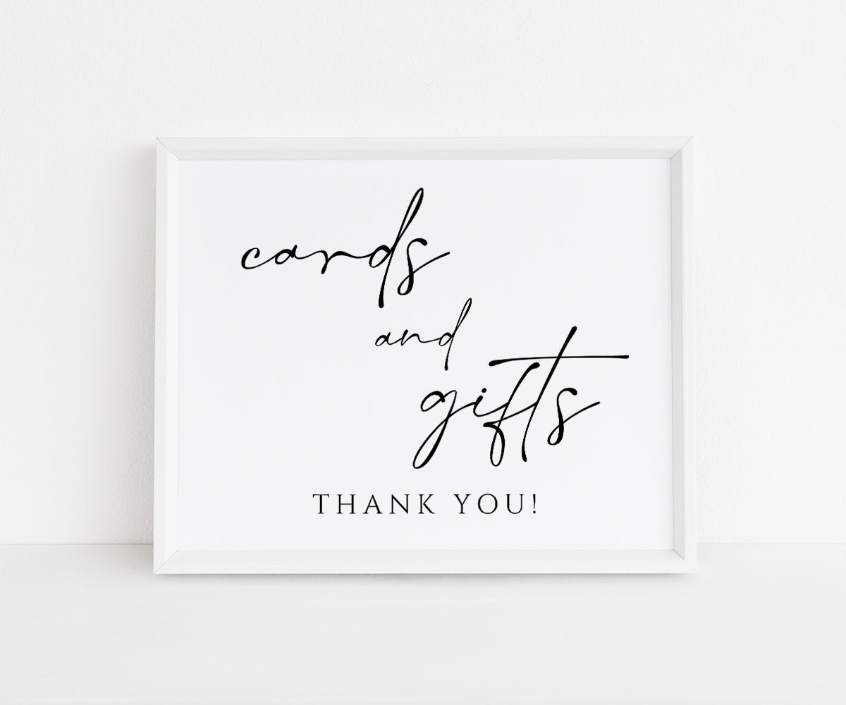 Cards and gifts modern wedding sign