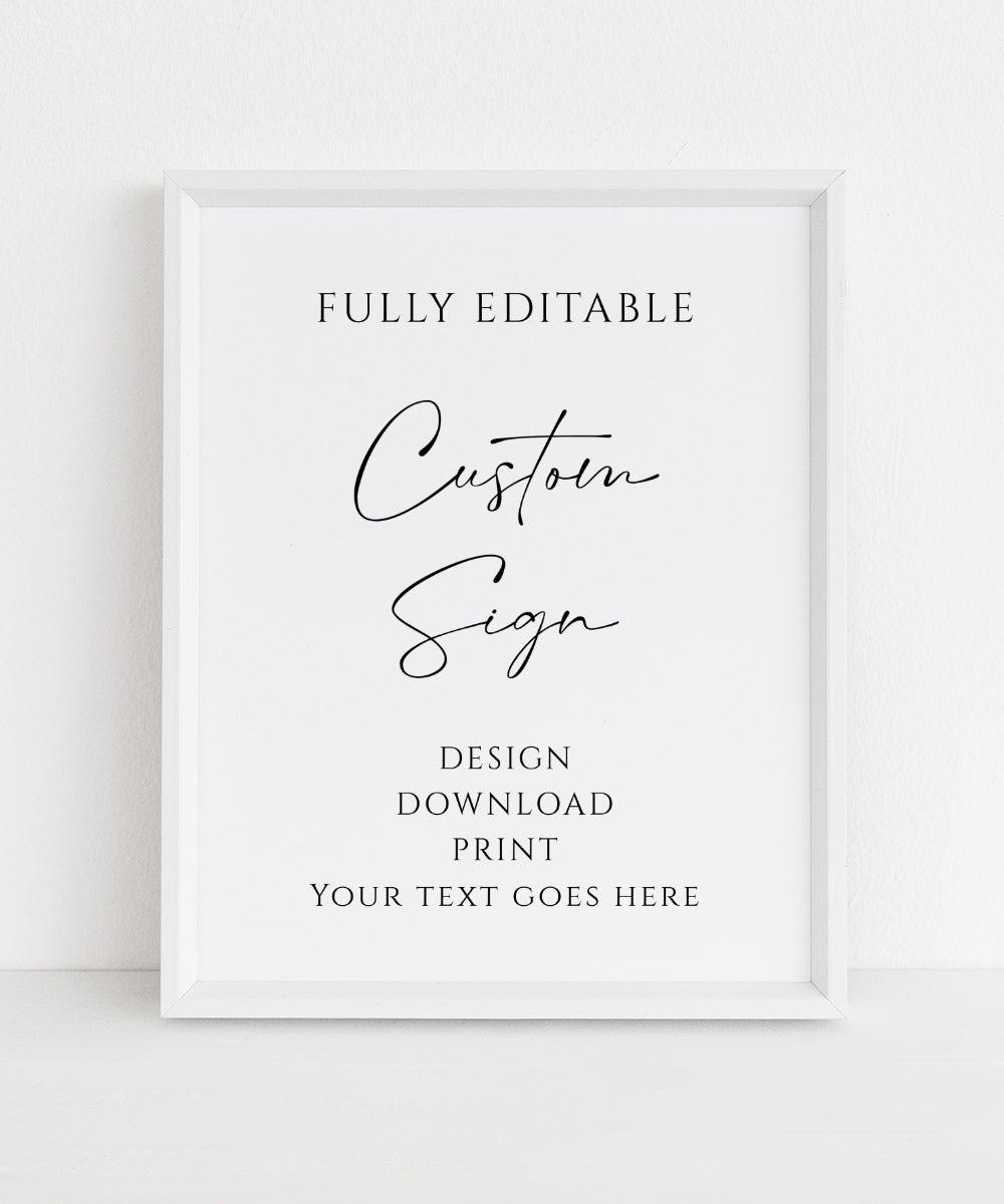 Fully Editable Custom sign Template, Portrait Orientation