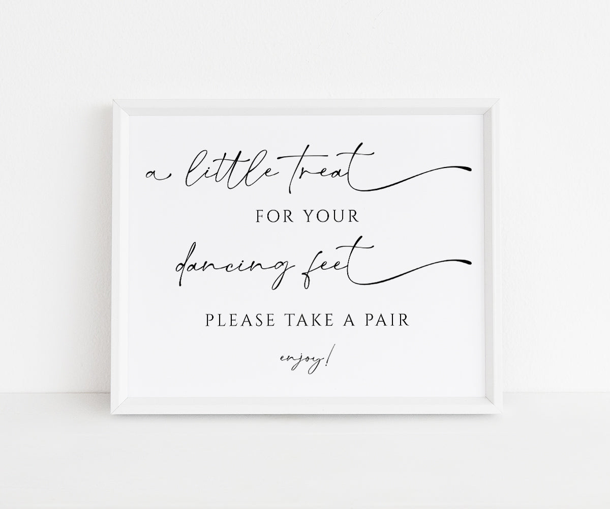 Dancing Feet Wedding Sign, Wedding Flip Flops Sign, Ready to Print, Instant Download