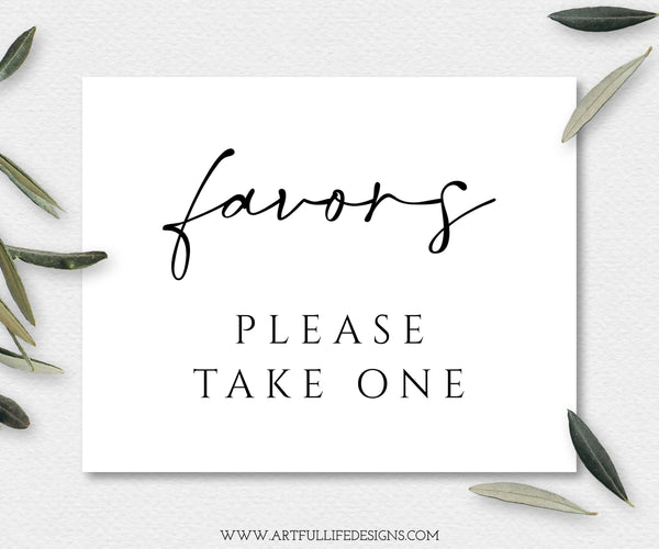 Favors, please take one sign