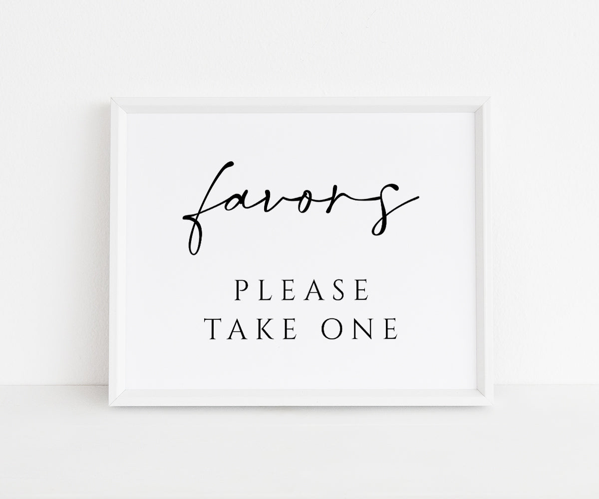 Favors Please take one sign printable, 8 x 10"