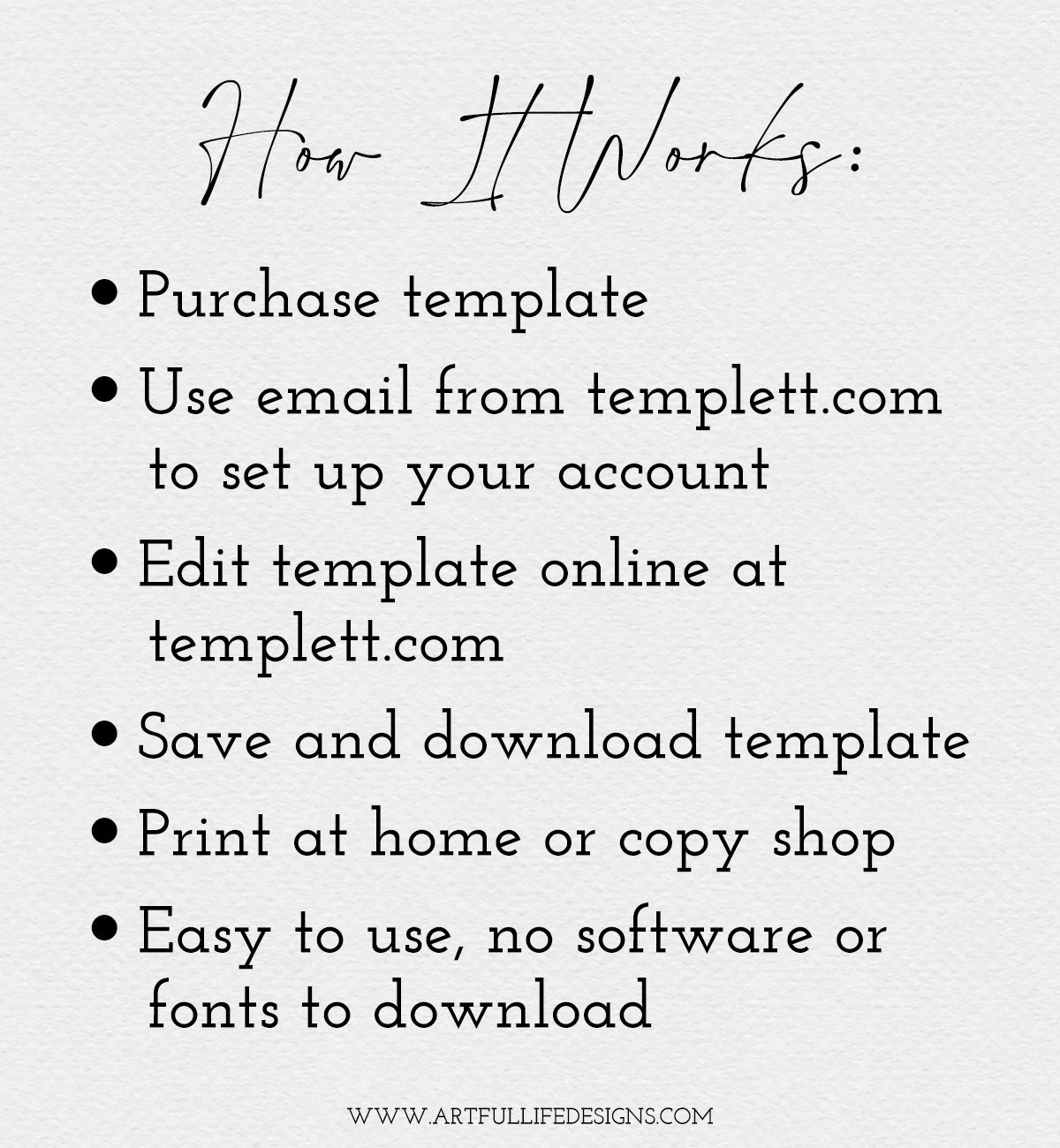 Editable Templates Artful Life Designs, How It Works, Templett