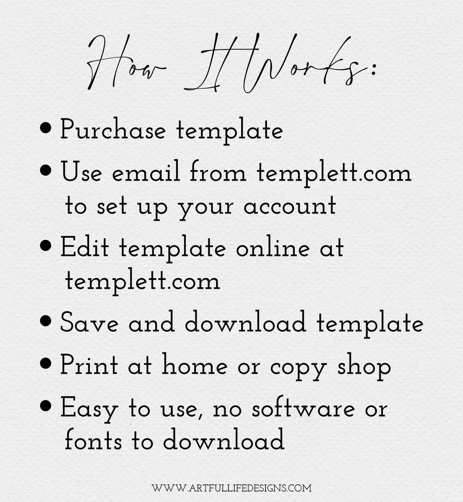 Editable Templates Artful Life Designs, How It Works, Templett
