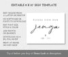 Sign our jenga guestbook sign 8 x 10" editable sign template