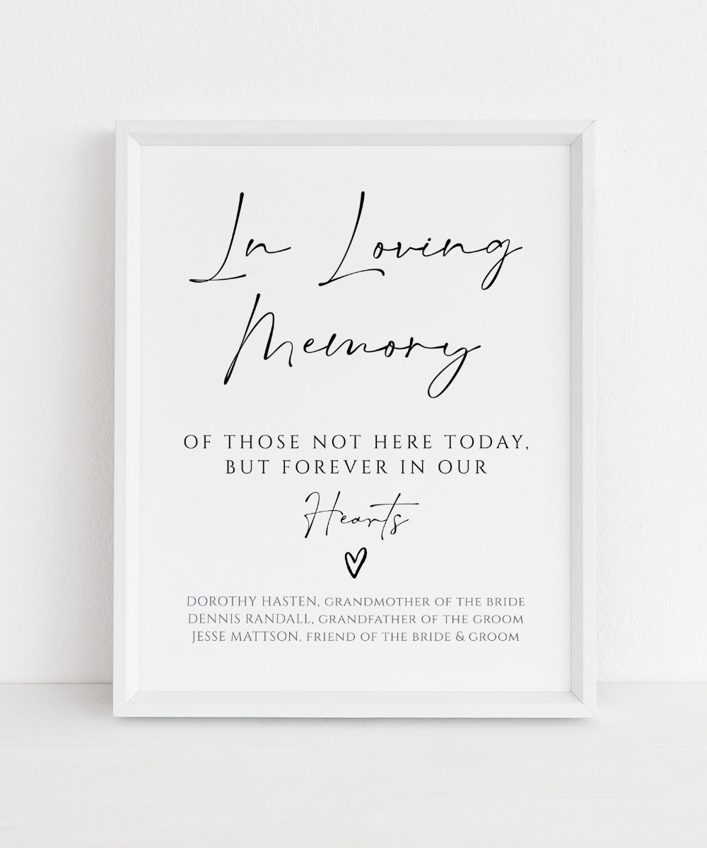 In Loving Memory Memorial Sign from Artful Life Designs