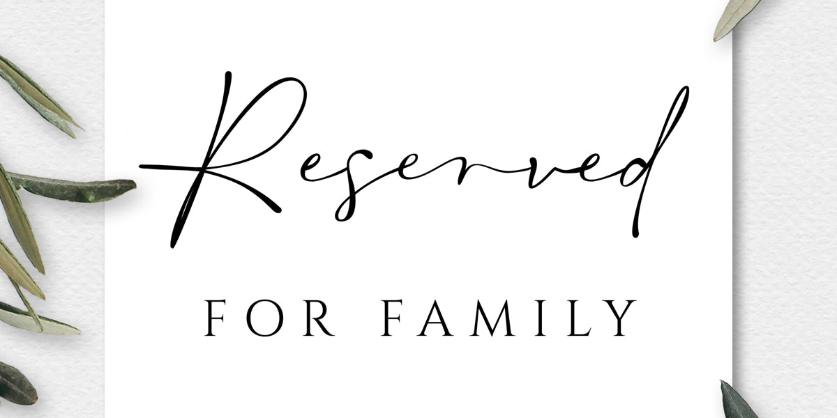 Reserved for Family Sign for Wedding, Ready to Print, Reserved Seating ...