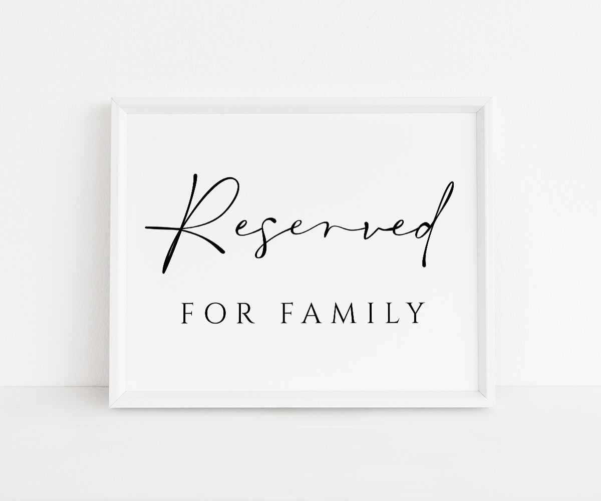 Reserved for Family 8 x 10" sign