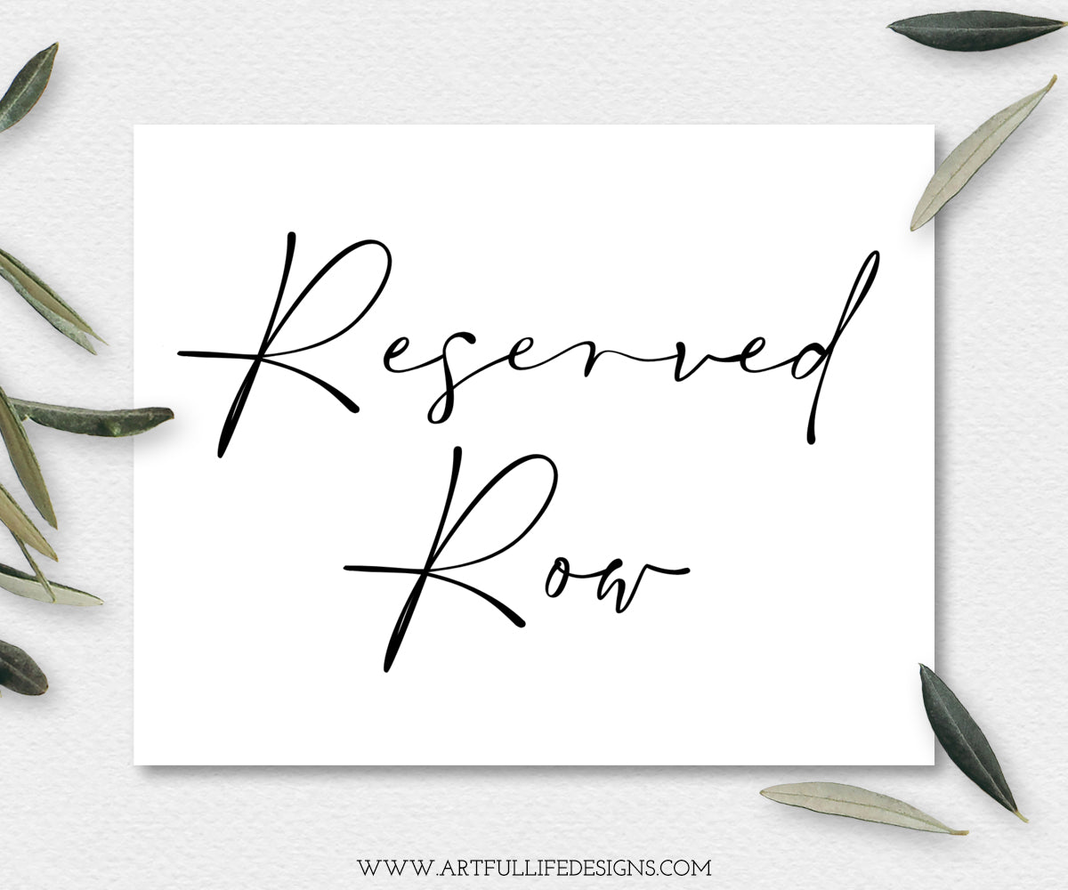 Reserved Row Sign printable