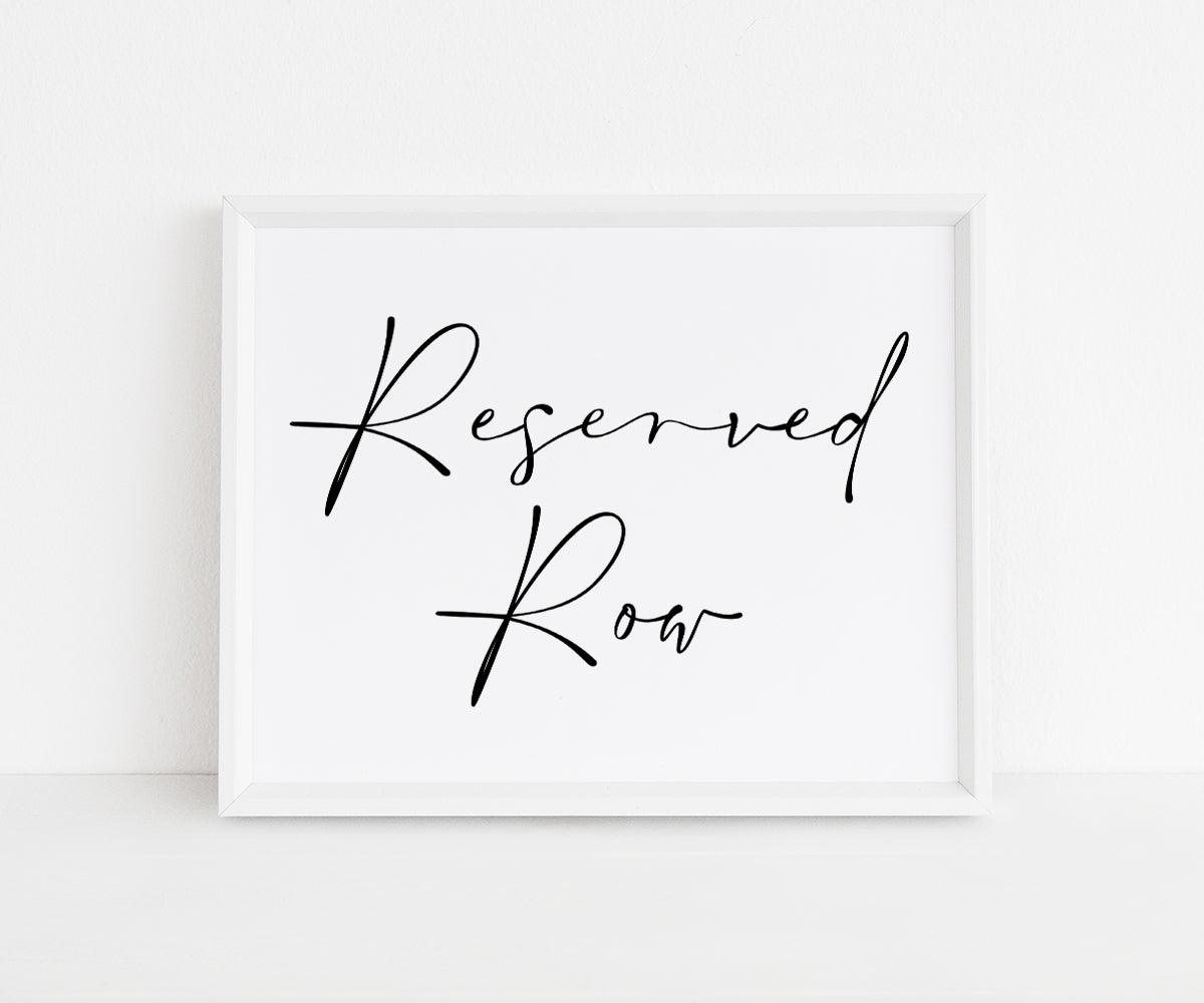 Reserved Row Printable 8 x 10 sign