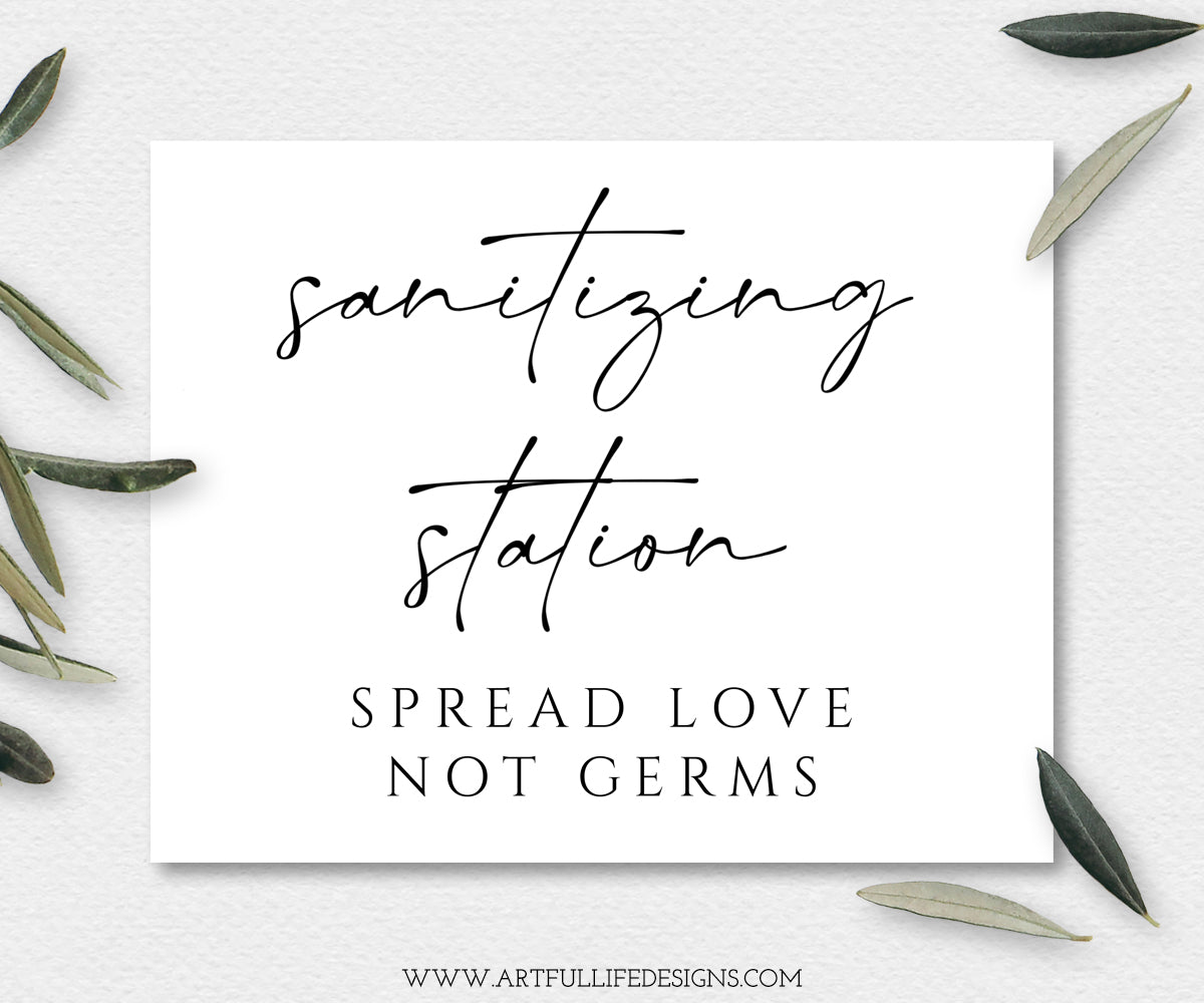 Sanitizing Station Spread Love Not Germs Sign Printable