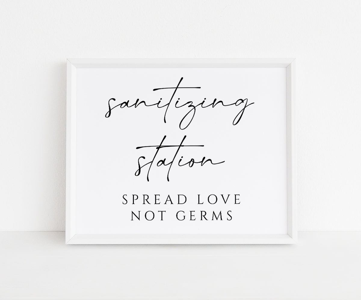 8x10 Sanitizing Station Spread Love Not Germs Sign Printable