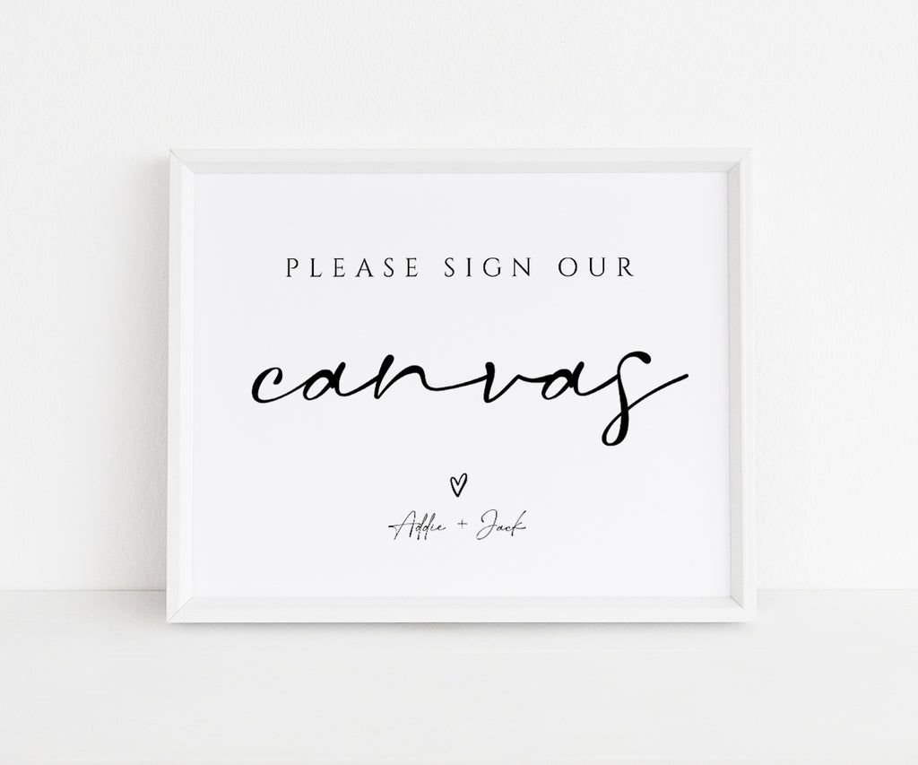 Please Sign our canvas 8 x 10" sign