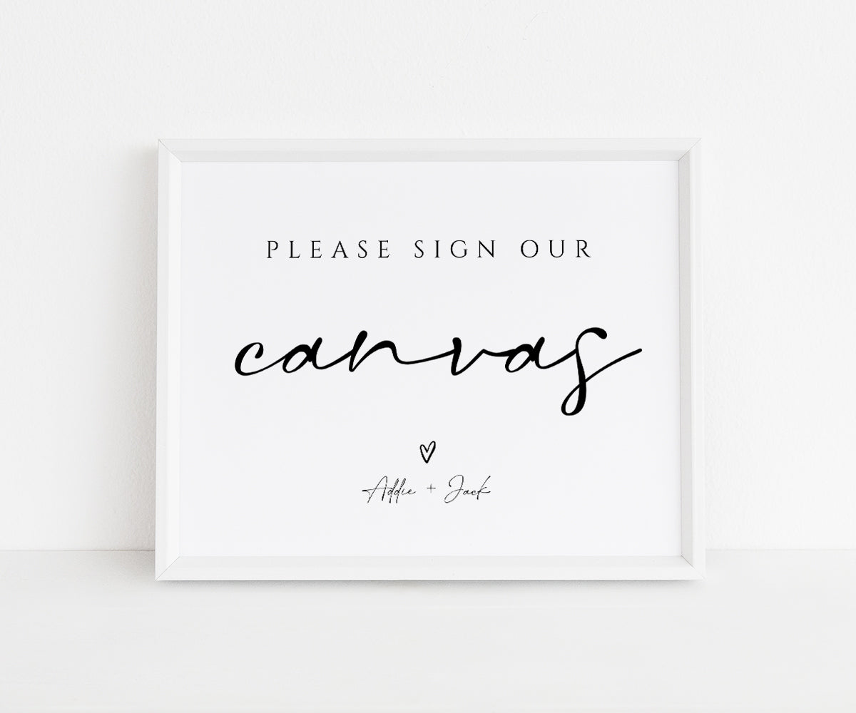 Please Sign our canvas 8 x 10" sign