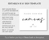 Please Sign Our Canvas 8 x 10 Sign Editable Template