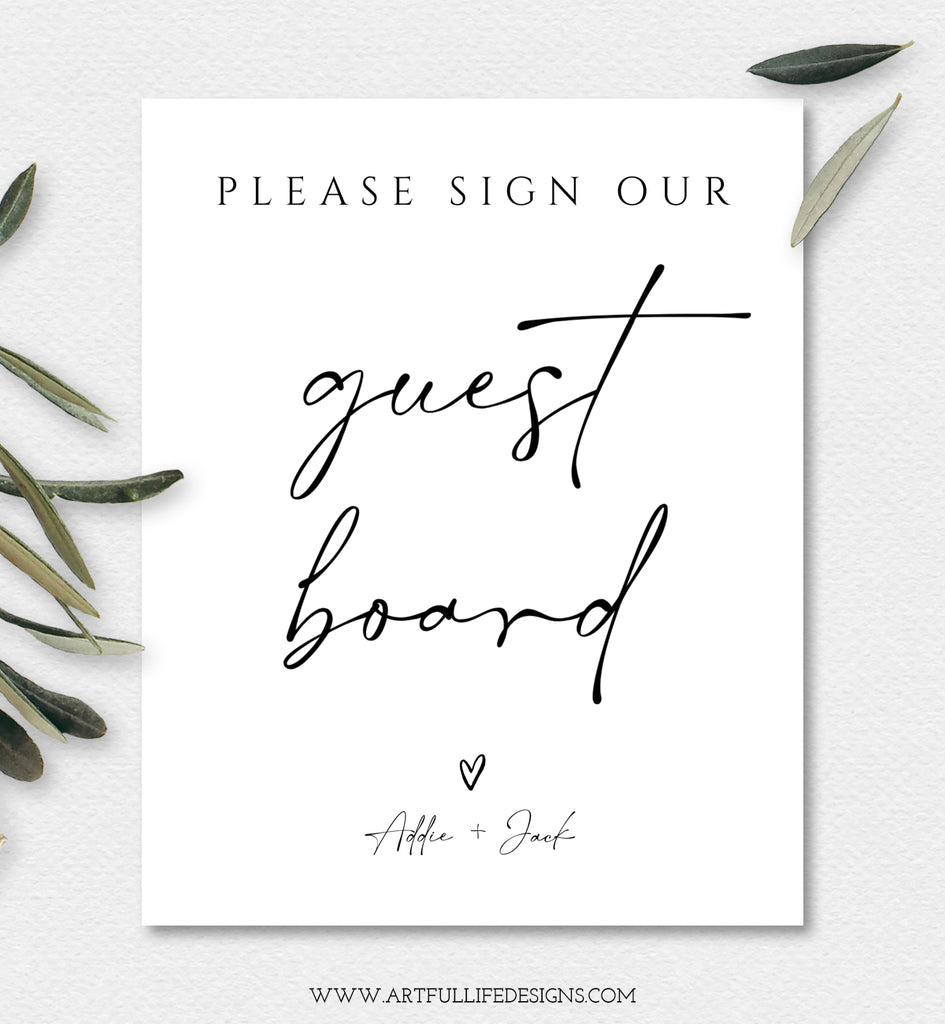 Please sign our guest board sign