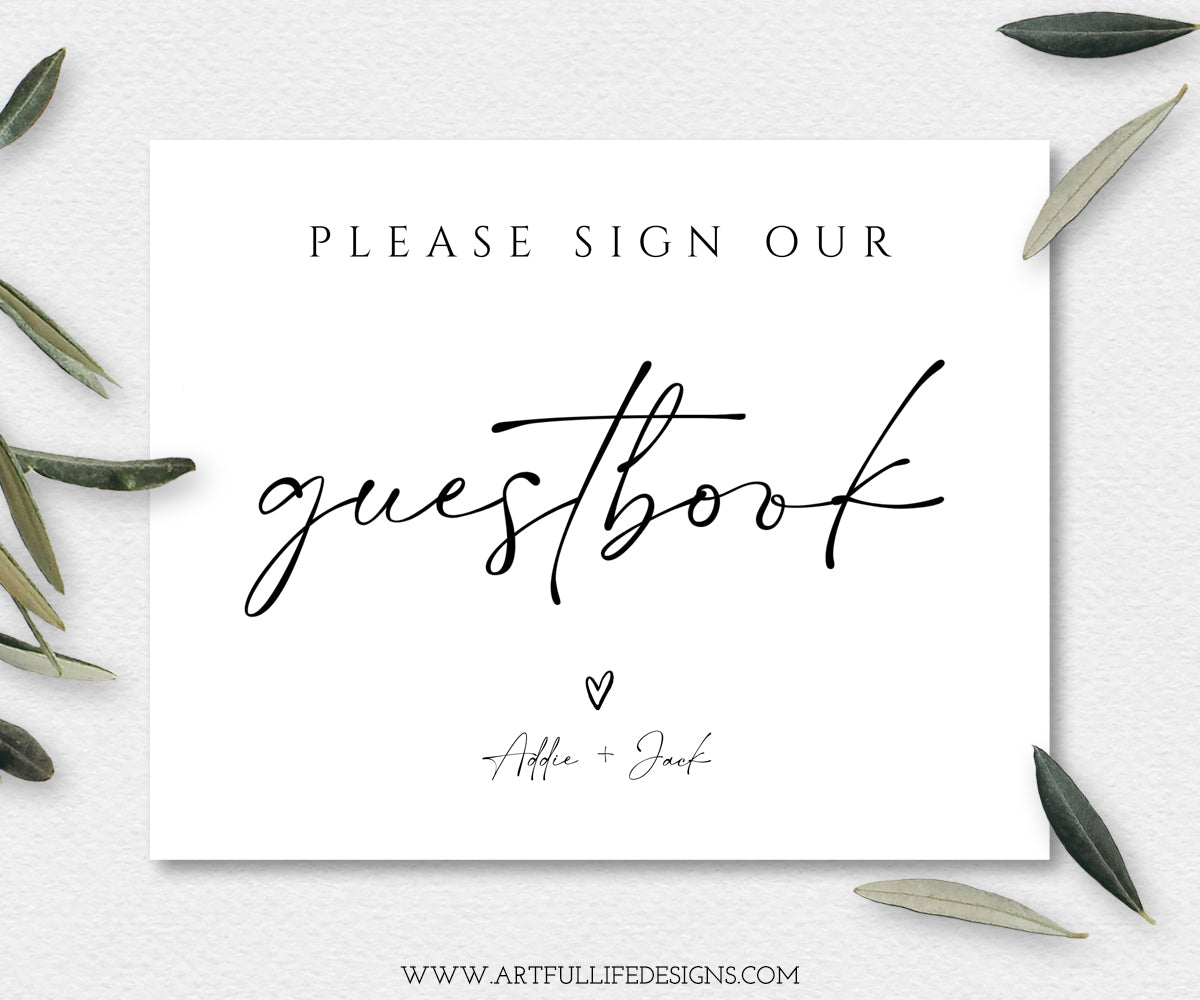 Sign Our Guestbook, Wedding Guestbook Sign, Editable Guest Book Templa - Artful Life Designs for Free Printable Photo Guest Book Sign