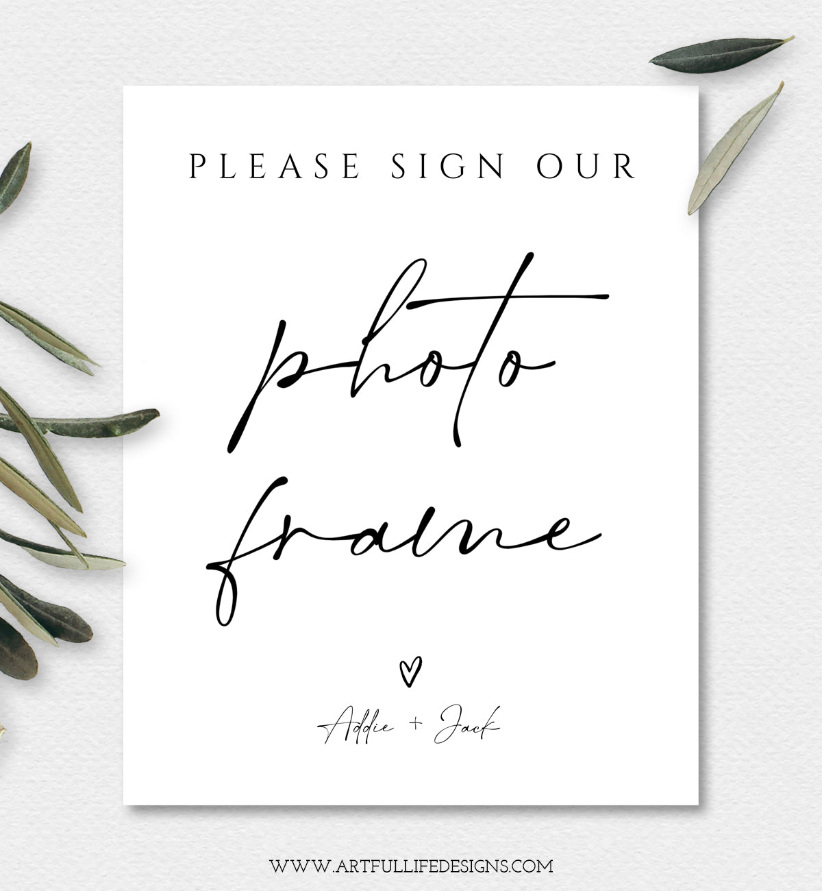 please sign our photo frame sign