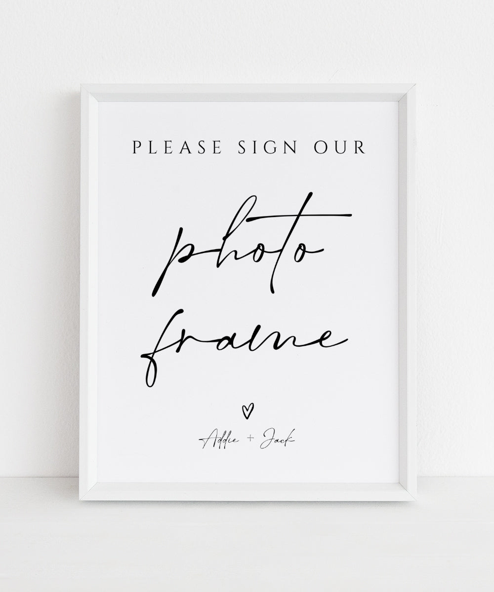 Please sign our photo frame sign