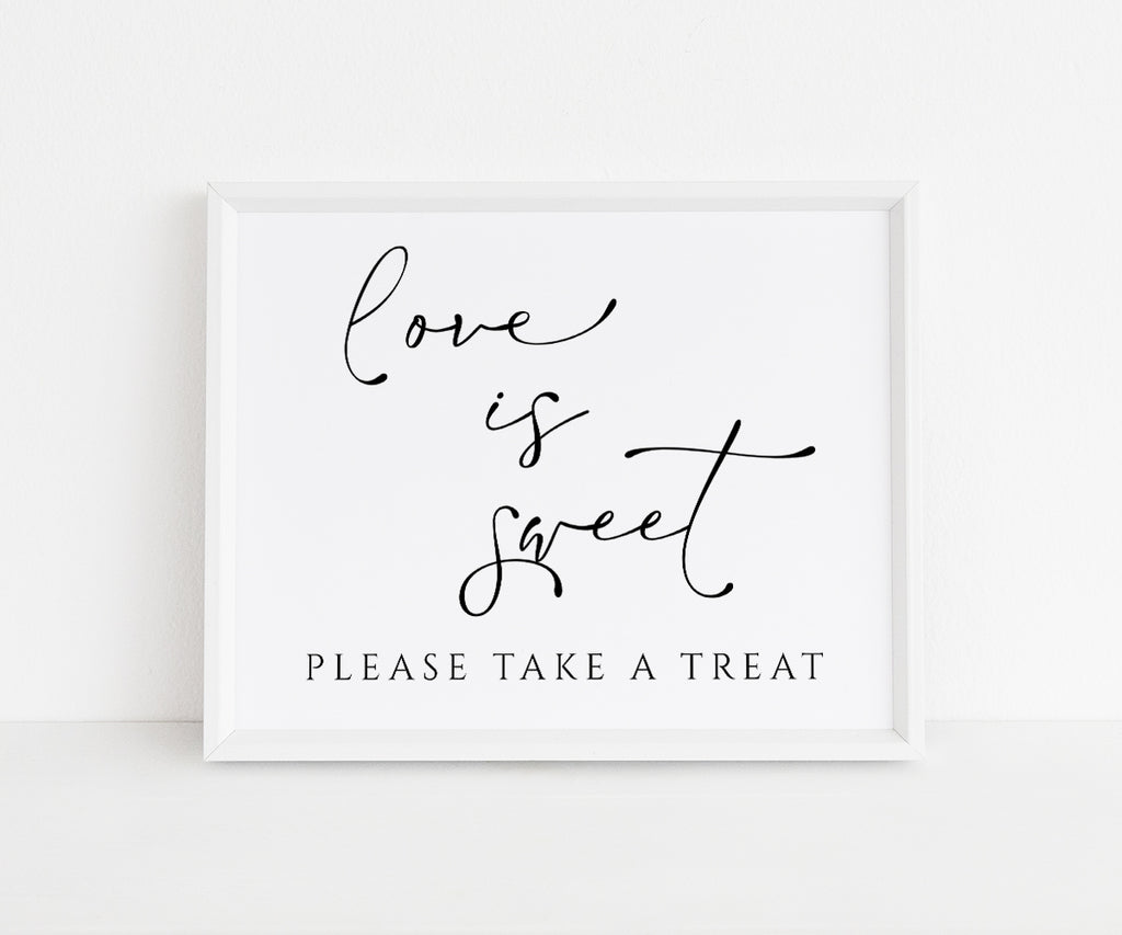 8 x 10 Dessert Table Sign Love is Sweet Please Take a Treat