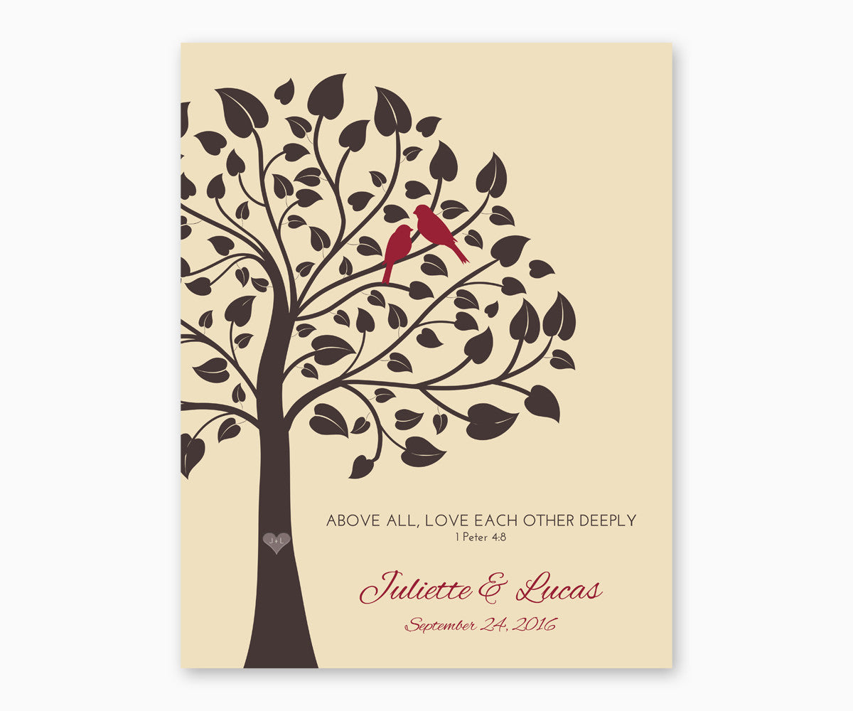 Above All, Love Each Othe Deeply, 1 Peter 4:8, Wedding or Anniversary Wall Art, cream
