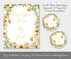 Bee and yellow flowers Wear Your Guess Sign and Team Girl Team boy stickers for baby shower or gender reveal game