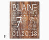 Faux Wood Rustic Birth Stats Nursery Art