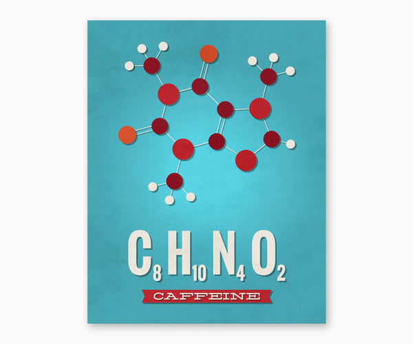 Caffeine Molecule Digital Wall Art | Printable Coffee Decor - Artful ...