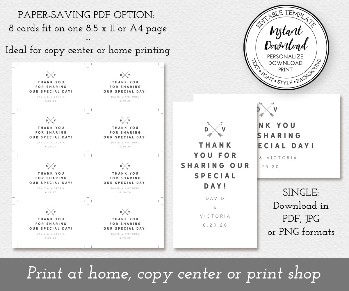 download options for tribal wedding favor tags, shown as a single tag and eight on a sheet