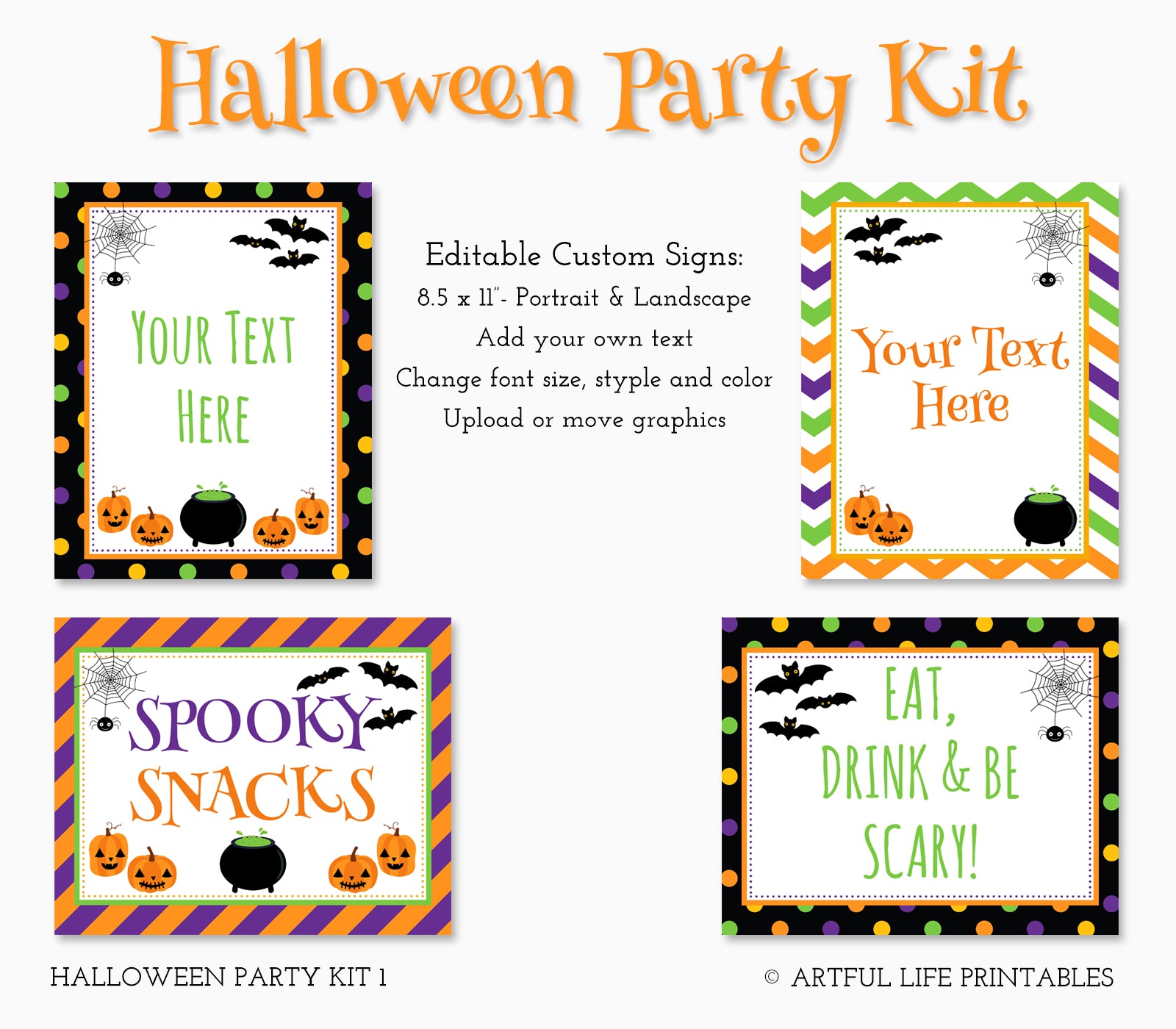 Halloween party custom sign templates.