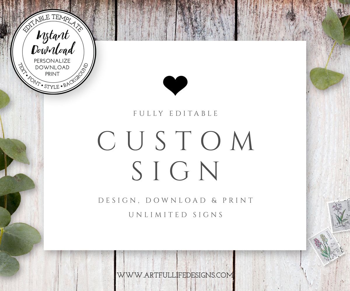 minimalist custom sign landscape 10 x 8 inches to create unlimited custom signs