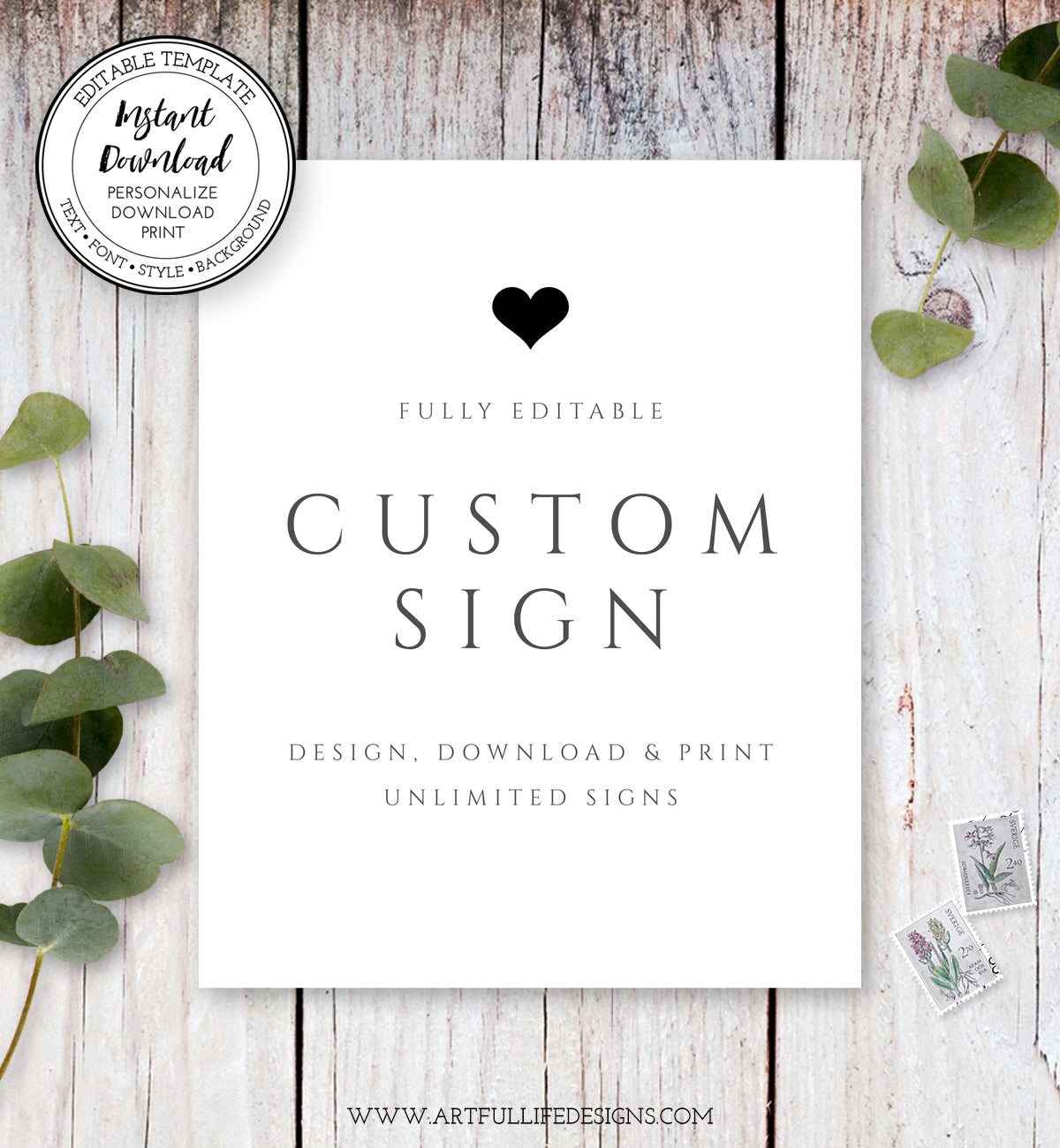 minimalist custom sign portrait orientation