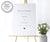 minimalist wedding welcome sign on easel