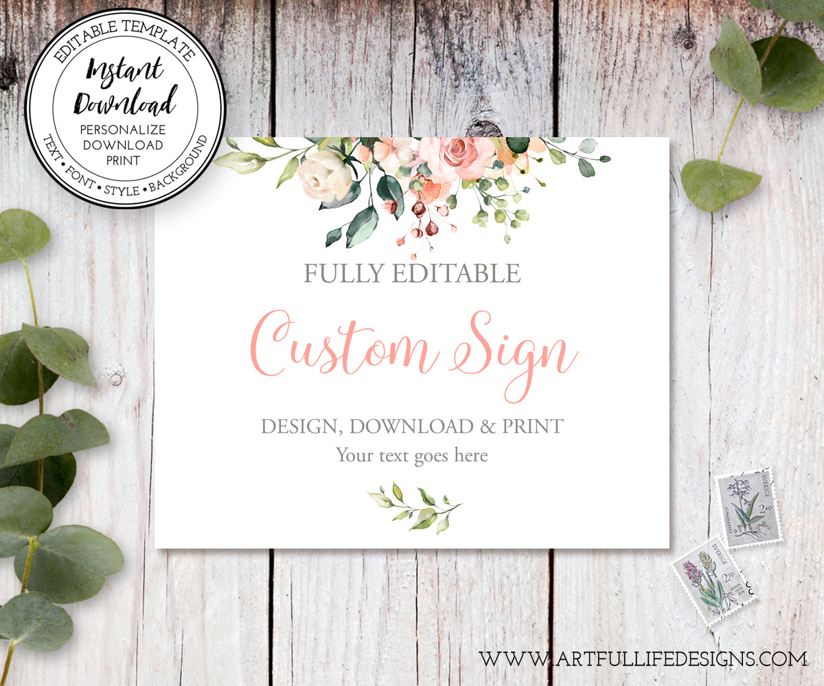 W106 Sign W106 Wedding Stationery and Printables - Artful Life Designs