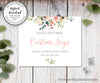 pink and white floral custom wedding sign, 10 x 8 inch landscape