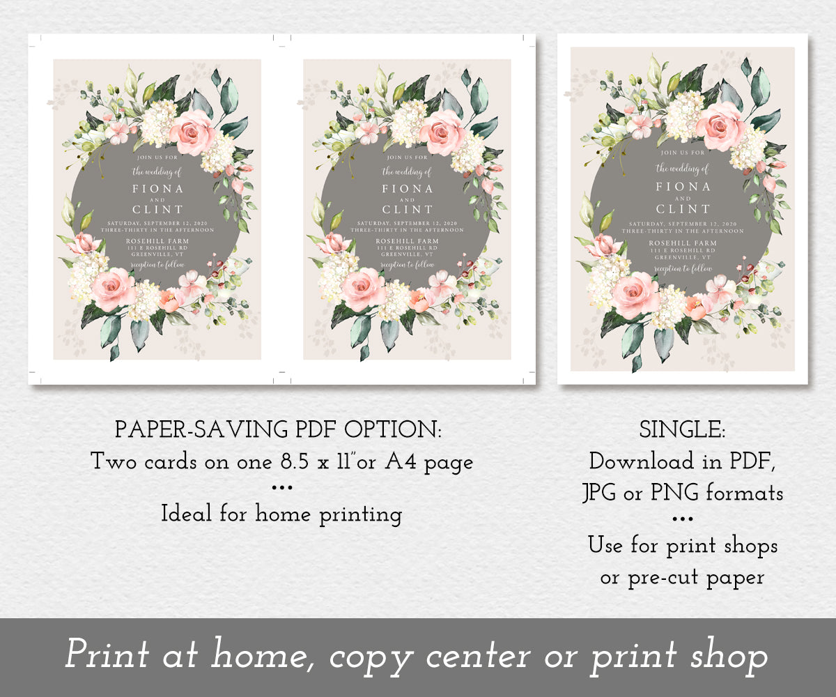 Wedding invitation templates to print at home