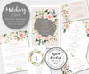 pink and white floral wedding stationery matching items
