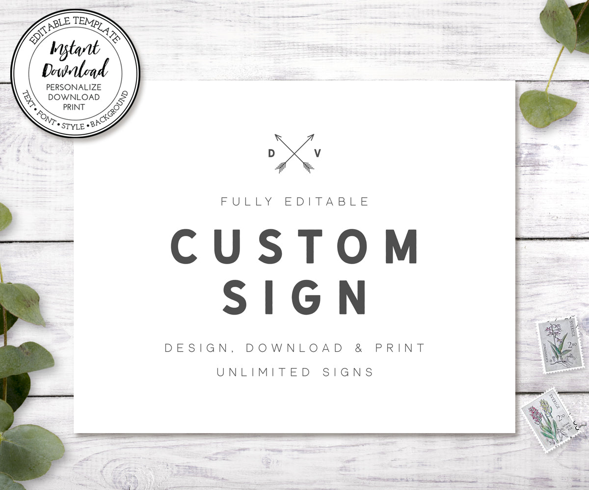 modern tribal custom sign 10 x 8 inches, landscape
