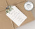 navy and white floral vertical wedding favor tag