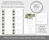 download options for rectangular wedding favor tag templates with navy and white flowers